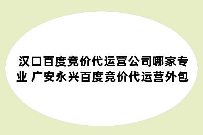 汉口百度竞价代运营公司哪家专业 广安永兴百度竞价代运营外包